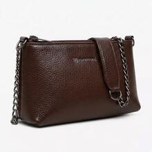 USEVITTAL Vittal Annelise Women's Clutch Bag In Genuine Leather, Black And Caramel, With Chain Strap. - 咖啡棕 - 查看 3