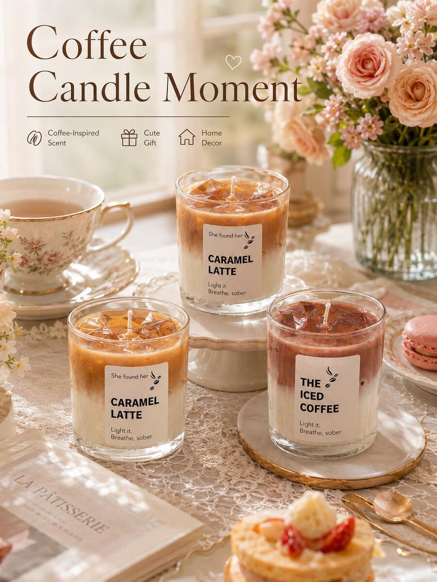 1 cây nến thơm hình cốc cà phê, hương cà phê đá và latte caramel, nến trang trí nhà cửa, phòng ngủ, quà tặng sinh nhật, quà tặng cho người yêu cà phê, quà tặng cho phụ nữ. - Nhiều kiểu dáng - Xem 1