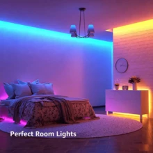 Lampu Strip LED RGB Bertenaga 3 Baterai AA (Baterai Tidak Termasuk), Kontrol 3 Tombol, 20 Warna Statis, Lampu LED Fleksibel Perekat Diri untuk Dekorasi Kamar Tidur, Pesta, dan Perkemahan - Kotak Baterai 3 Kunci - View 2