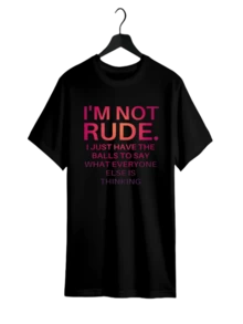 Plus Size I Am Not Rude Print T-Shirt Women Casual Crew Neck Short Sleeve Red T-Shirt - Black - View 1
