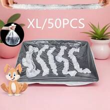 20/50pcs Pet Cage Litter Mat, Rabbit/Bird Cage Disposable Plastic Tray Liners, Cat Litter Bags, Dog Potty Training Pads, Cleaning Mat Covers - White - View 15