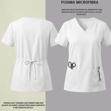 Unisex Scrub Set Surgical Uniform Pajamas Cool Mesh - 白色 - 查看 2