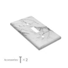 1pc Or 2pcs White & Gray Marble Pattern Wall Plate Cover | Light Switch Outlet Cover, Home Decor Switch Wall Plate, Suitable For Room, Kitchen, Bathroom - 1 Set - Multicolor - View 6