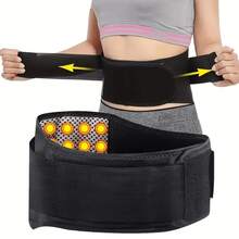 Adjustable Breathable Waist Belt With Heating Pad And Lumbar Support, Unisex, Suitable For Daily Activities, Work And Home Use - Black - View 5