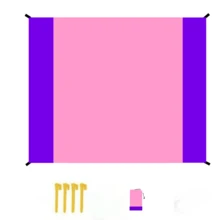 1pc Extra Large Beach Blanket, Oversized Beach Towel, Foldable Picnic Mat With Pocket, Lightweight Portable Beach Mat, Quick Dry Outdoor Picnic Blanket, Durable Anti-Sand Beach Towel, Suitable For Picnic, Travel, Camping And Hiking, Allowing You To Fully Enjoy Beach Time Uninterrupted (Size 100*145cm→300*300cm, Comes With 1 Storage Bag And 4 Ground Stakes) Can Be Used Year-Round, Space-Saving, Easy To Carry. - Hot Pink - View 76