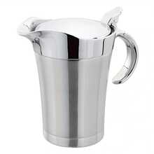 304 Stainless Steel Milk Pot/Coffee Pot With Hinged Lid - Double-Wall Insulation, Ideal For Sauces, Cream And Milk, Reusable, Perfect For Family Gatherings And Restaurant Use, Multi-Purpose, Wide-Mouth Design For Easy Filling - Silver - View 6