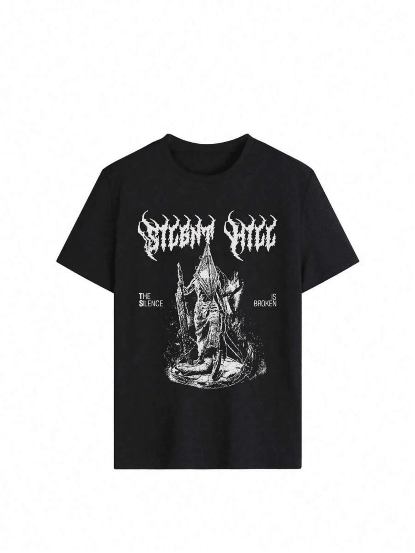 Figura misteriosa con capa y espada representa el despertar del valor frente al miedo reflejando una energía sombría y poderosa que inspira fortaleza interior camiseta de mujer casual moderna cómoda para uso diario - Negro - Ver 1