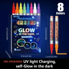 Bút xăm phát sáng trong bóng tối 8/10/12/16 màu (chỉ những bút có chữ "LUMINOUS" mới phát sáng dưới ánh sáng UV), Bút xăm kim loại có thể giặt được 12/15/30 màu, Hình dán xăm kim loại tái sử dụng, Bộ dụng cụ vẽ cơ thể, vẽ mặt cho trẻ em và người lớn, Đa năng - Tuyệt vời cho tiệc sinh nhật, vẽ bụng bầu, trang phục Halloween, hình xăm nghệ thuật cơ thể cho người lớn hoặc trẻ em, vẽ mặt thể thao, trang điểm chú hề, Cosplay - Nhiều màu - Xem 29