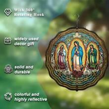 10-Inch Handmade Rotating Guadalupe Virgin Mary Decoration - Durable Iron Dynamic Garden Decor With Angel Wings, Color-Changing Painted Effect For Outdoor/Hanging, Suitable For Christmas, Patio, Garden (Mexican Style) (Pendant Not Included), Random Style - Multicolor - View 7