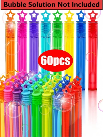 12/24/48/60pcs Mini Bubble Test Tubes, Bubble Blowing Toys For Teenagers, Colorful Bubble Wands, Party Favors (Bubble Liquid Not Included)