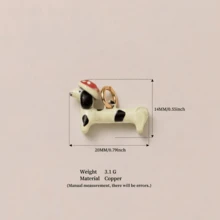 1 pieza Colgante de perro pintado de verano, estilo de dibujos animados lindo, artesanía de esmalte goteado, chapado en oro de 14K, material de cobre, adecuado para decorar cordones y combinar con zapatos deportivos, zapatos de tablero, zapatos de entrenamiento alemanes, zapatos de cuero y botas. - Multicolor - Ver 10