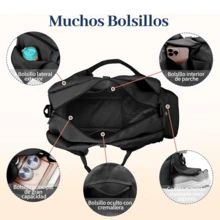 1Pc Yoga Mat Bag, Gym Bag With Shoes Compartment, Large Capacity Women Men Travel Duffel Bag, Lightweight Yoga Mat Bag Carrier With Yoga Strap, Carryall Yoga Tote Bag With Dry And Wet Separation (Pink/Gray/Black) - 黑色 - 查看 5