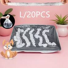 20/50pcs Pet Cage Litter Mat, Rabbit/Bird Cage Disposable Plastic Tray Liners, Cat Litter Bags, Dog Potty Training Pads, Cleaning Mat Covers - White - View 12
