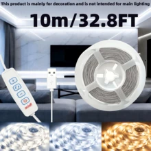 3-60Ft Decorative LED Strip Lights, 3 Color Temperatures Warm White/Natural White/Cool White, USB Powered, Cuttable, Dimmable, With Button On-Off For Bedroom, Stairs, Wardrobe, Mirror, Living Room Decor, Festival Party - Three Color Temperatures - View 15