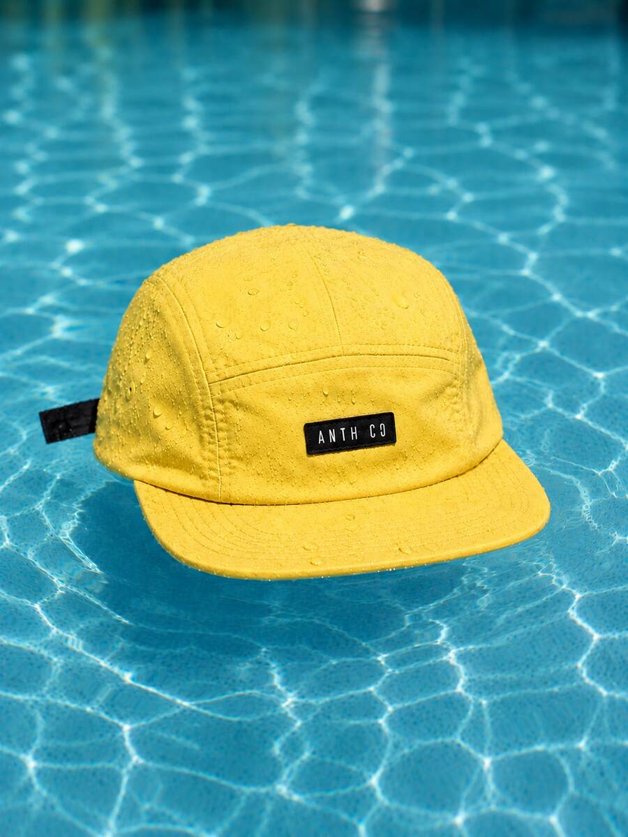 Anth Co Strapback Original New 5 Panel Waterproof Straight Brim Cap - Kunyit - View 1