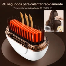 ANTSAY Cepillo Alisador De Cabello, Mini Cepillo Alisador de Pelo, Cepillo Alisador Inalámbrico Portátil, Protección Antiquemaduras, Anti Encrespamiento,Peine Alisador de Hay 3 Configuraciones de Temperatura - Blanco - Ver 4