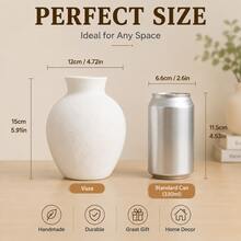 1 Peça Vaso Vintage, Vaso Decorativo Cerâmico Rústico Retrô Feito à Mão, Adequado para Dia dos Namorados, Ação de Graças, Reuniões Domésticas, Sala de Estar, Escritório, Decoração de Entrada - Castanho - Visão 2