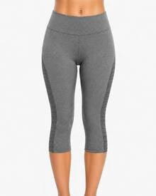 Women's Gray Capri Dry Leggings For Gym And Fitness - 灰色 - 查看 5