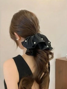 1个优雅极光色发夹，适合春夏佩戴，仿珍珠缎面材质，奢华发圈，日常佩戴，适合编发、度假、旅行、节日、派对等场合。 - 彩色 - 查看 3