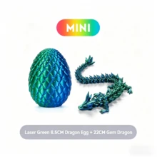 1/2件 3D列印關節式龍蛋裝飾品附禮品袋，高精度水晶雕刻收藏雕塑，現代居家辦公室裝飾，收藏家理想禮物與聖誕襪填充禮物 - 彩色 - 查看 10