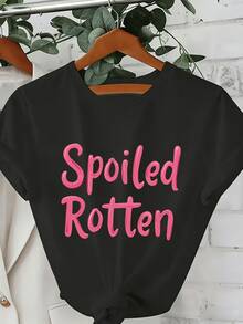A Fun Phrase In Pink Letters Expresses A Confident And Playful Attitude, Ideal For Women Who Enjoy Standing Out For Their Humor And Confidence. A Modern, Comfortable, Casual Women's T-Shirt For Everyday Wear. - 黑色 - 查看 6