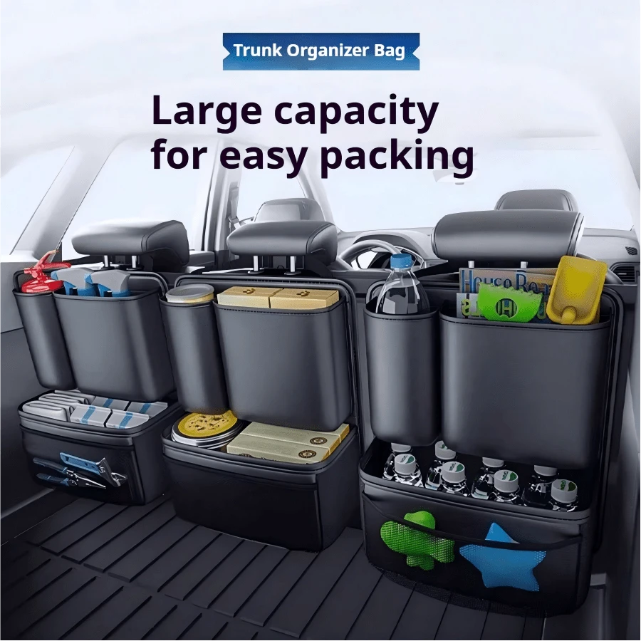 Car Trunk Backrest Storage Bag Hanging Multi-Function Organizer Bag SUV Hatchback Universal Storage Box - Backrest Storage Bag - View 1