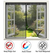 Magnetic Anti-Mosquito Mesh Screen, Window Mosquito Net, High-Density Polyester Fiber Mesh Screen, Magnetic Closure Mesh Door And Window To Prevent Mosquitoes And Flies, With Hook And Loop & Nails - Black - Multicolor - View 1
