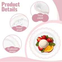 46/32/18 piezas Platos de fiesta de 7 pulgadas, platos desechables para postres, platos de papel grueso, a prueba de fugas, reutilizables, adecuados para fiestas, picnics, campamentos, almacenamiento en el hogar, platos para pasteles, fiestas de cumpleaños, bodas, días festivos, graduaciones, primavera/verano, Navidad, Acción de Gracias - Multicolor - Ver 10