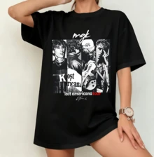 Machine GK "Lost Americana Tour" Retro Collage T-Shirt | Gender-Neutral Oversized Concert Shirt Black - Black - View 11