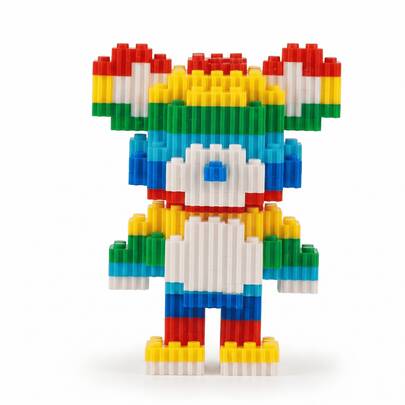 468pcs Cute Colorful Mini Bear Building Blocks, Aesthetic Home Decor, Adorable Desktop Decoration Accessories, Assemble Miniature Building Puzzle Toy, Creative Adult Stress Relief Handmade Gift (14 Years Old And Above)