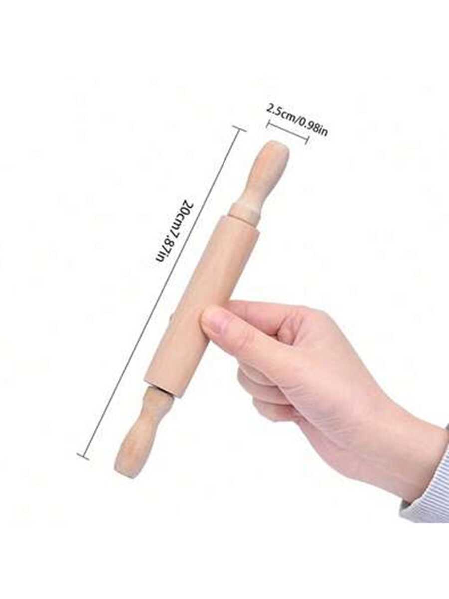 Mini Rolling Pin, 360° Rotation, Comfortable Handle, Clear Texture, Durable - Suitable For Baking, Pizza, Clay And More - Multicolor - View 1