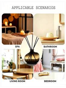 6pcs/Box Natural Fragrance Diffuser Sticks, Steam Diffuser To Create Fresh Home Ambiance, Made Of Ultra-Fine Fiber, Fragrance-Free, Suitable For Spa Centers, Room Decor, Home Accessories - Black - View 2