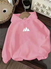 Women's Hoodie With Kangaroo Pocket, Casual Long Sleeve, Flannel Lined Cotton, Warm And Ideal For Winter - 淺粉色 - 查看 8