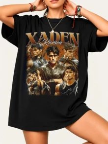 Xaden Riorson Fourth Wing T-Shirt For Fantasy Fans, 100% Cotton, Unisex - Black - View 6