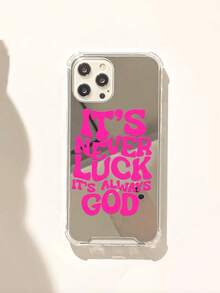 1pc Personalized Pink GOD Slogan Pattern Print Mirror Acrylic Anti-Fall Phone Case Compatible With IPhone 13/11/17/17pro/16/14/15/15pro/15 Plus/15 Promax/7plus/8plus/X/Xs Max/Xr/11pro/12pro/13pro/14pro/12mini/13mini/11promax/12promax/13promax/14promax/14plus/17pro Max/17Air/6/6s Plus/7/8/16Pro/16plus/16promax/Se2/17promax&Compatible With Samsung Galaxy/A54/A14/A12/A13/A15/A32/A33/A24/A52S/S20/S21/S22/S23/S24/S23Plus/S24ultra/S25/A15/A33/A23 - 款式7(1件) - 查看 4