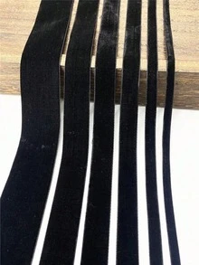 6-40mm Black Single Sided Velvet Ribbons Christmas Ribbon Jewelry Display Packaging Flower Gift Packaging Bow Party Decoration Ribbons - Multicolor - View 4