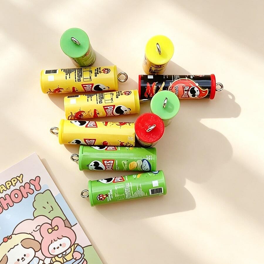 10pcs 3D Potato Chip Bucket Resin Charms - Suitable For Earrings, Bracelets And Keychains DIY Jewelry - Random Mix - Multicolor - View 1