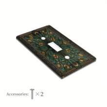 1 pieza Cubierta decorativa de plástico para interruptor de luz y toma de pared de 1 o 2 enchufes, estilo bohemio, para uso eléctrico, cocina, hogar, oficina - Multicolor - Ver 6