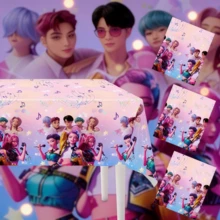 1 pièce Nappe jetable thème K-Pop pour la fête du groupe de filles , décoration de maison et de fête, style aléatoire - Multicolore - Voir 7