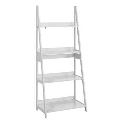Ladder Shelf, Book Display Stand, 4-Tier Shelf, Freestanding Bathroom Storage Shelf, Open Shelf For Home Office, White