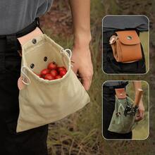 1pc Outdoor Foraging Bag, Harvesting Storage Bag, Portable Multi-Function Canvas Waist Bag, Tool Bag, Camping Storage Bag - Multicolor - View 1