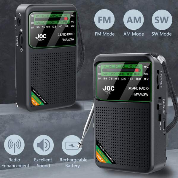 1pc Retro Style Portable Radio, Mini Outdoor Radio Supporting AM/FM/SW Bands, 500mAh Battery Capacity, Compact Size For Indoor And Outdoor Use, With Speaker And Headphone Jack, Ideal For Outdoor, Thoughtful Gift For Family And Friends On Holidays And Birthdays