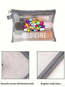医用图案网眼化妆包，化妆袋，护肤品收纳包，旅行必备，宿舍用品，新娘礼物，母亲节礼物，生日礼物，送给朋友和老师的礼物，药品收纳袋，浴室收纳袋，珠宝收纳袋，唇彩和化妆品收纳袋，学生宿舍洗漱包，送给妻子、家人、朋友、同事的礼物 - 彩色 - 查看 4