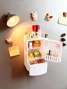 1/16pcs Refrigerator Magnetic Stickers, Fridge Decorative Magnets, Kitchen Refrigerator Stickers, Comes With 15 Random Toys, Cute Style Decorative Fridge Magnets, Gift - Multicolor - View 6