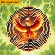 1 st 3D "Phoenix Rebirth" 25x25 cm med roterande krok, 360° gör-det-själv kreativ vindsnurra för uteplats och heminredning (hänge ingår ej), slumpmässig stil - Flerfärgad - Visa 2