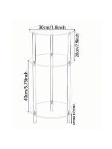 C-Shaped Transparent Acrylic Small Side Table, Acrylic Beverage Table, Modern Minimalist Living Room Sofa Side Table, Small Apartment Mini Coffee Table, Martini Glass Display Table, Bedside Storage Table, Multi-Functional Transparent Storage Table, Living Room Bedroom Balcony Corner Side Table, Small Space Acrylic Table, Nordic Style Home Decor Display Table - Multicolor - View 9