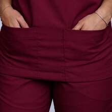 Unisex Scrub Set Surgical Uniform Pajamas Cool Mesh - Granate - Ver 6
