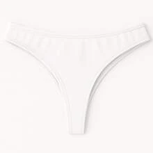Kit Calcinhas Fio Dental Algodão Tanga Cotton Feminina 5 ou 12 Unidades - Multicolorido - Visão 9