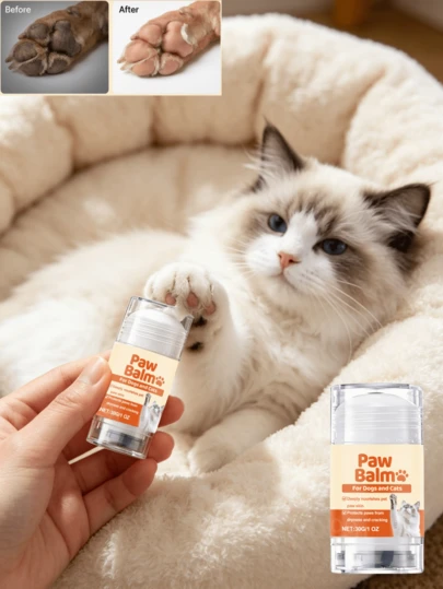 Pet Paw Balm - Gentle Care For Cats & Dogs. This Pet Paw Balm Is Specially Designed For Cats And Dogs. It Uses A Mild And Skin-Friendly Formula That Effectively Deeply Moisturizes Dry And Rough Paw Pads. It Can Repair Cracked, Peeling And Worn Paw Pads In Winter, Lock In Moisture For A Long Time, And Relieve Discomfort Caused By Daily Walking Friction.