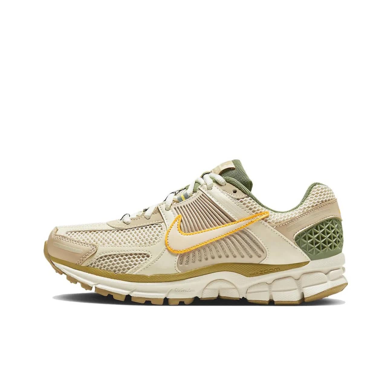 Nike Zoom Vomero 5 Comfortable And Durable Low-Top Running Shoes For Casual Training And Urban Commuting, Women's, Off-White/Yellow-Green - Khaki - View 1